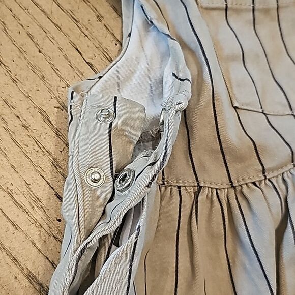 4T pinstripe sleeveless dress army green - Picture 8 of 11